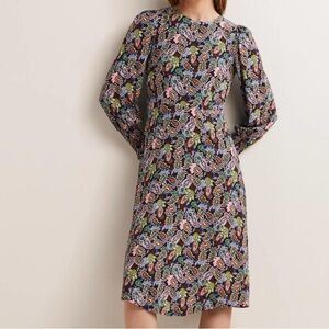 NWT Boden smocked cuff paisley midi floral spring viscose dress